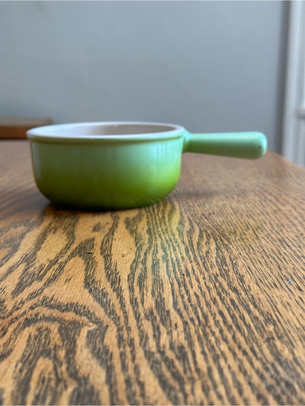 Le Creuset (Bamboo) Green Ceramic Soup Crock with Handle